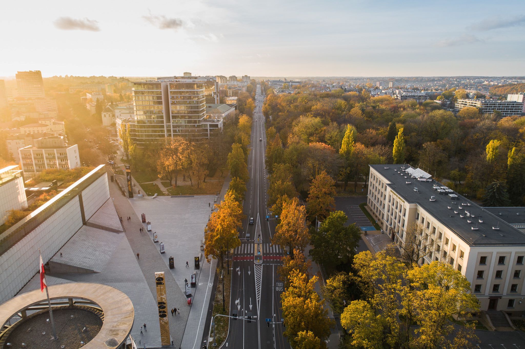 Aleje Racławickie z lotu ptaka