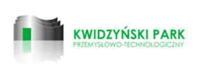 Logo Kwidzyńskiego Parku Przemysłowo-Technologicznego. Po lewej stronie widnieje graficzny symbol przypominający falujące linie, obok którego znajduje się zielone pole. Po prawej stronie napis w dwóch wierszach.