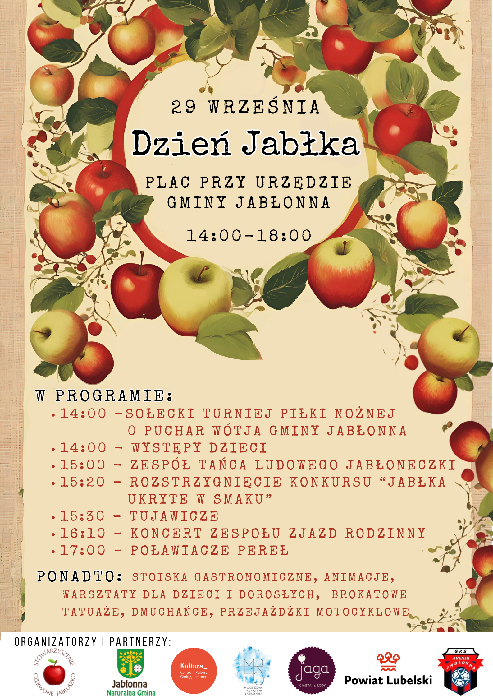 Plakat zaproszenie na dzień jabłka