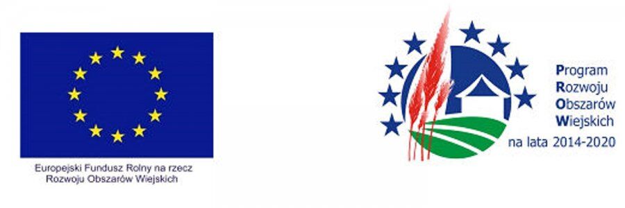 flaga Unii Europejskiej, logo Program Rozwoju Obszarów Wiejskich 2014-2020