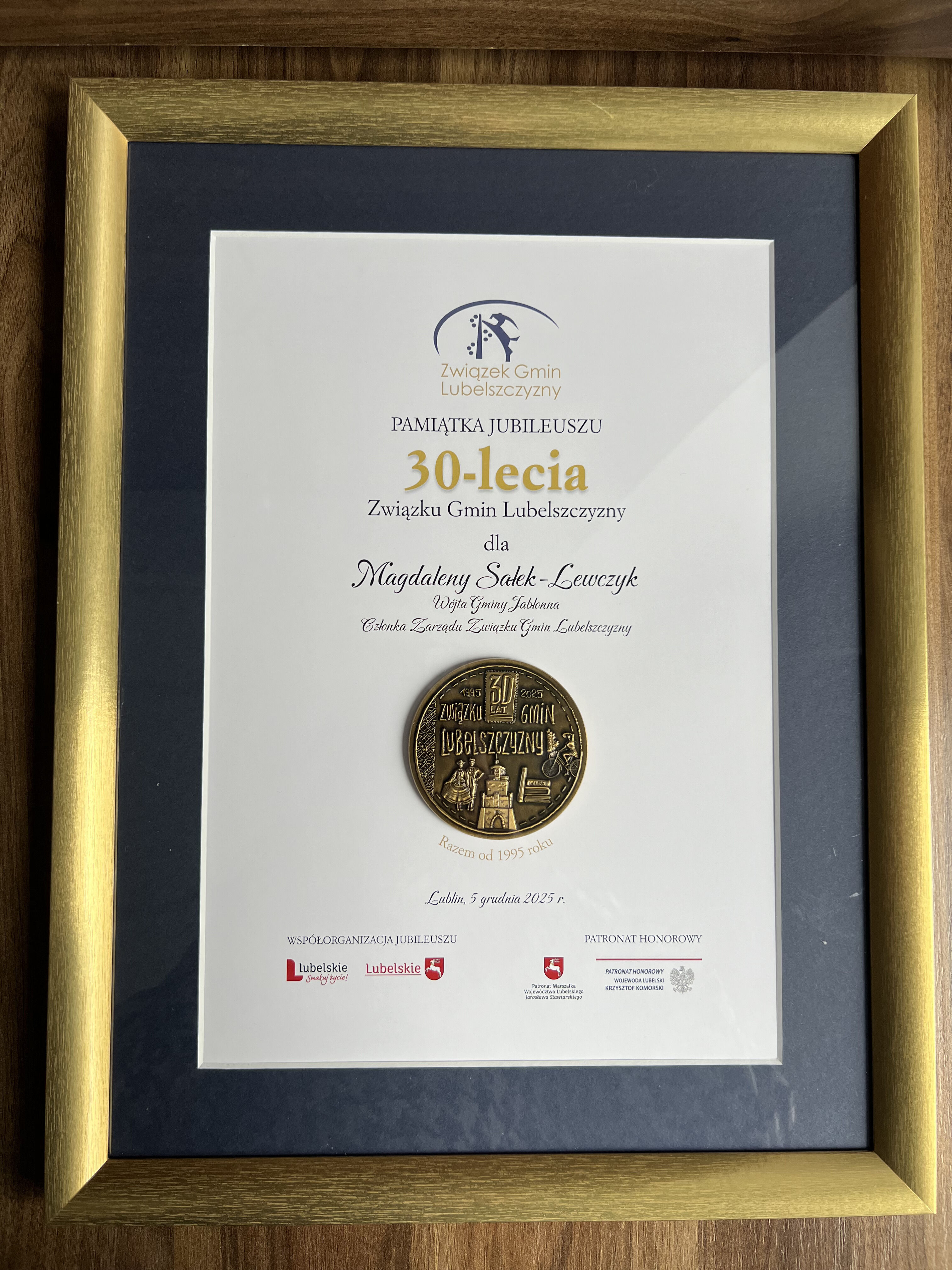 zdjęcie dyplomu jubileuszowego