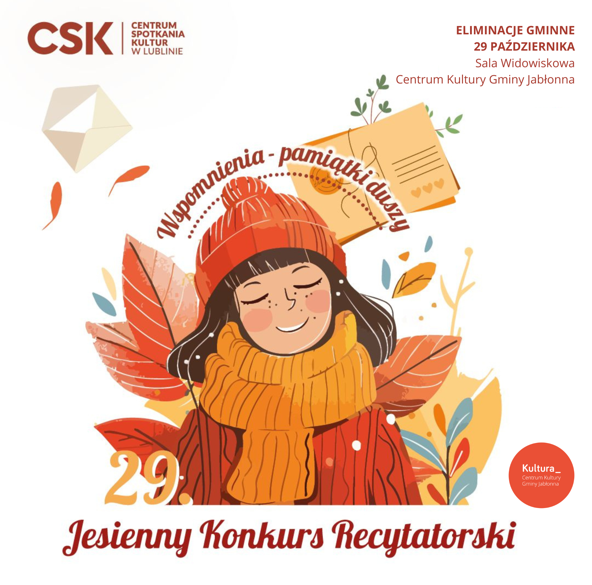 grafika dziewczynki ubranej w jesienne pomarańczowe ubrania