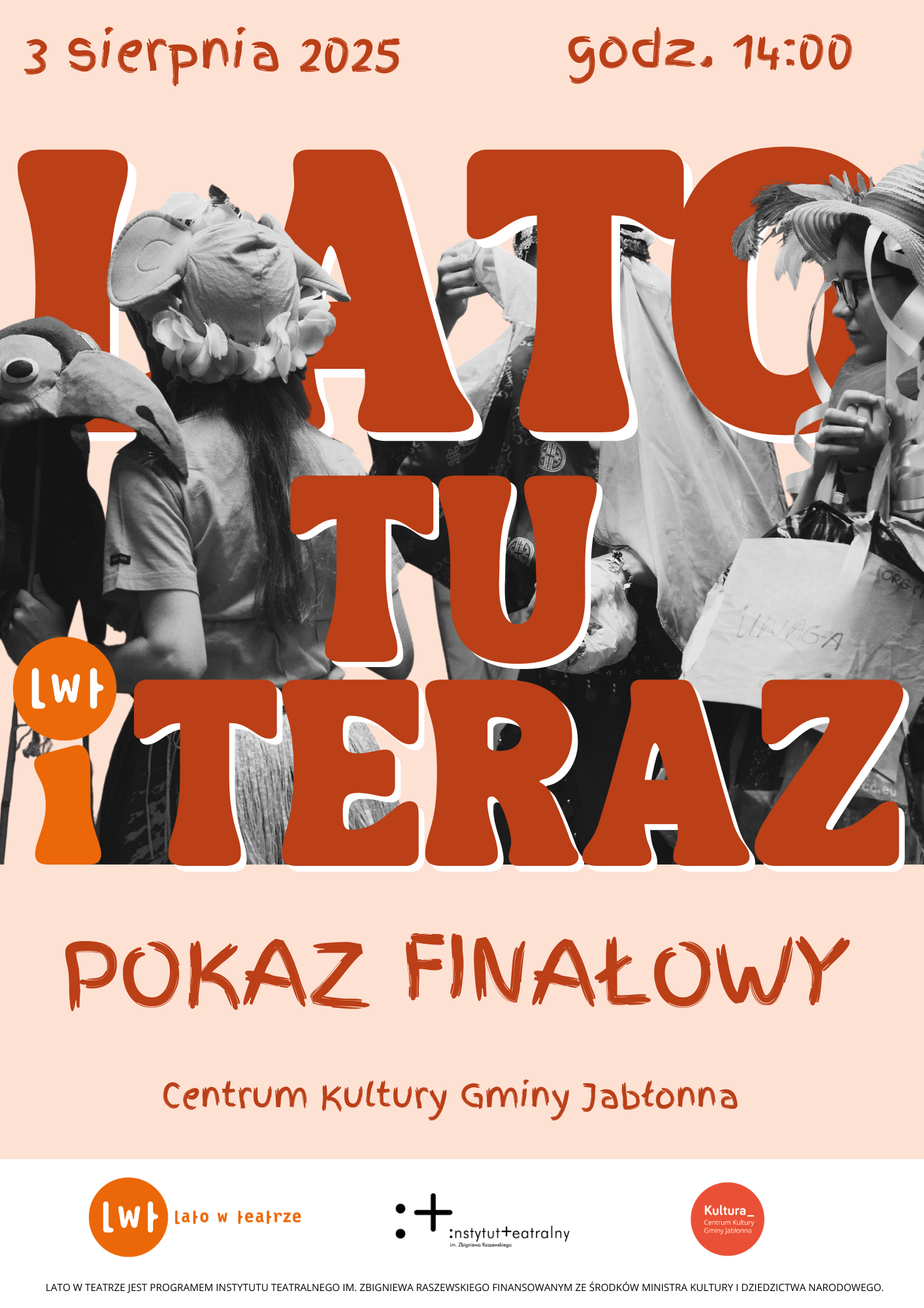 pomarańczowy plakat, zdjęcie ludzi