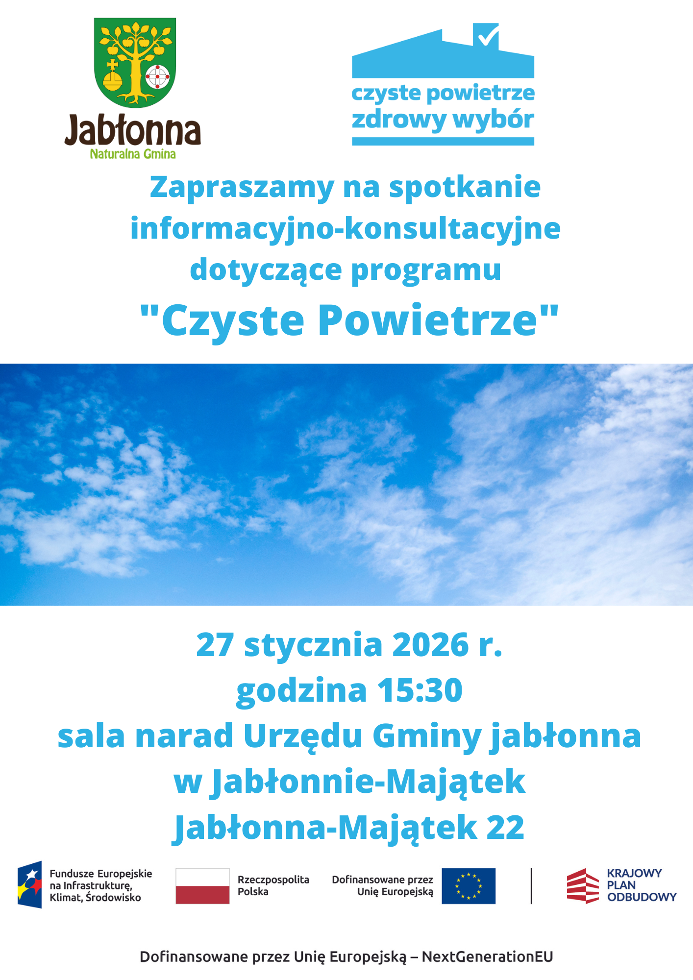 Plakat informujący o spotkaniu dotycząccym programu
