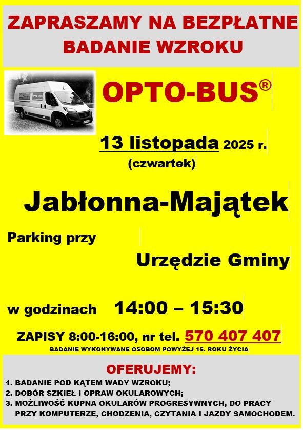 żólty plakat z opisem badania