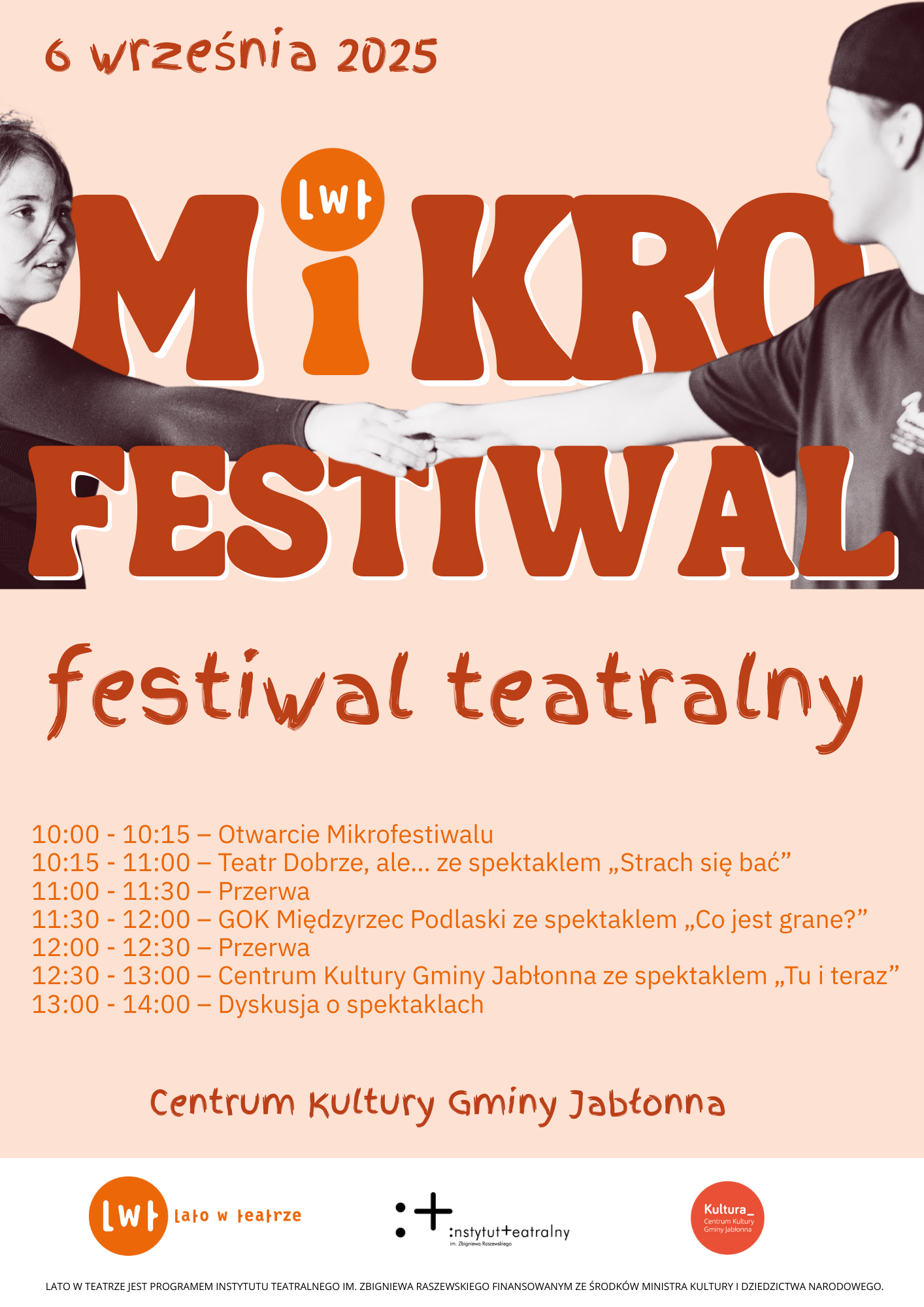 pomarańczowy plakat z programem wydarzenia