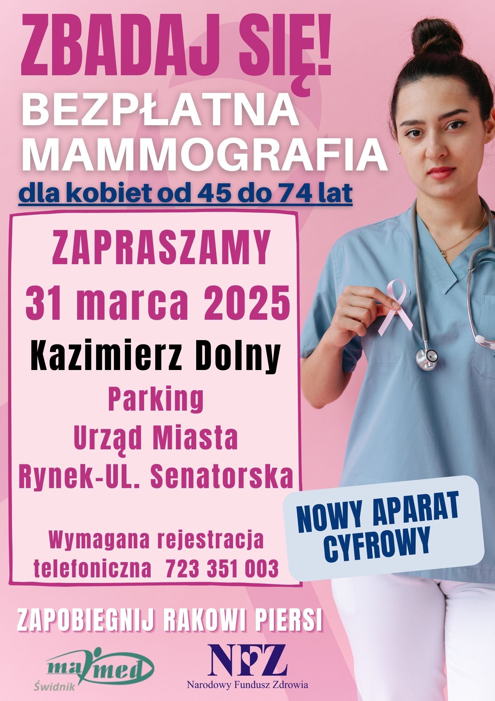 Plakat bezpłatnych badań, 31 marca 
