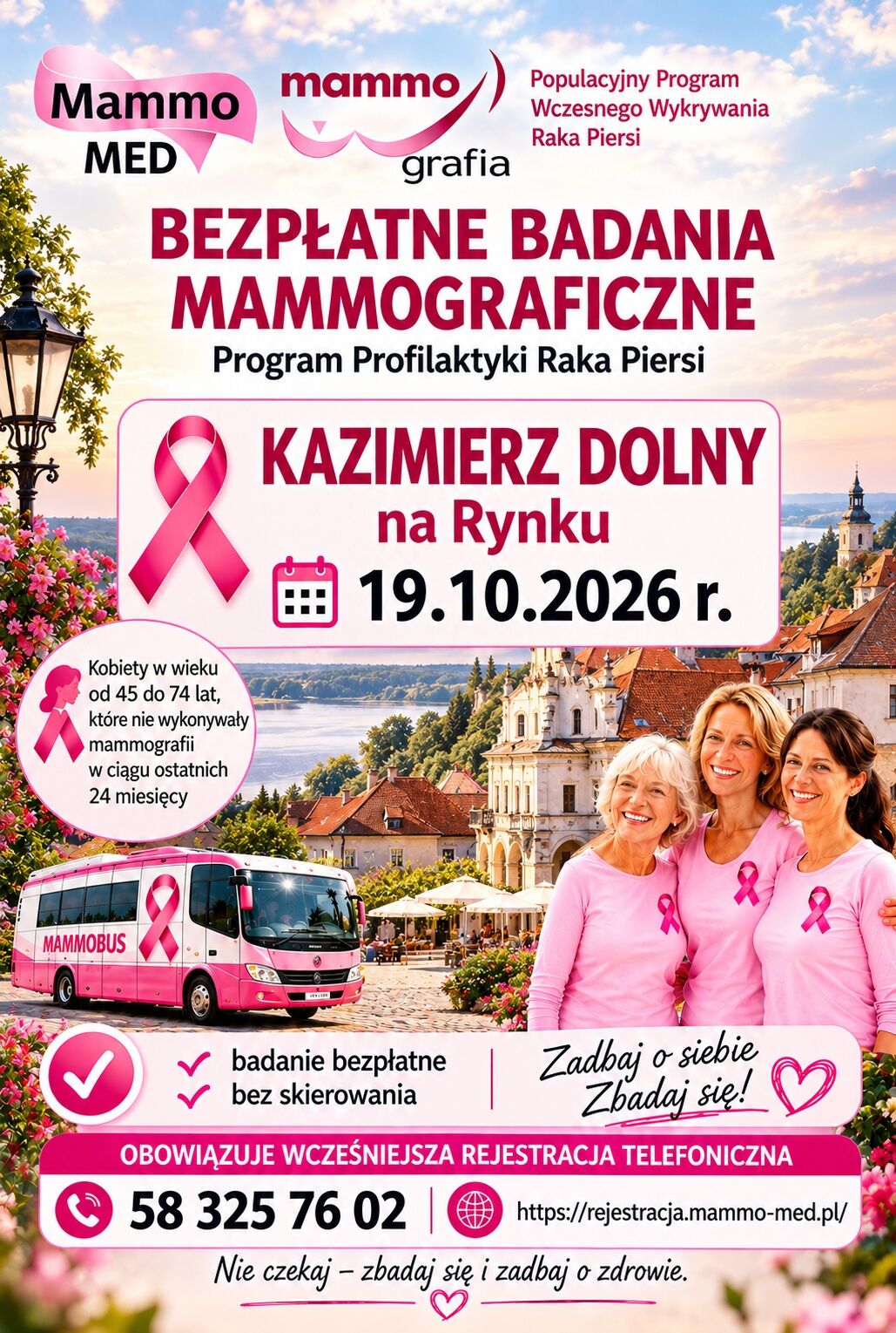 Plakat  - bezpłatne badania mammograficzne