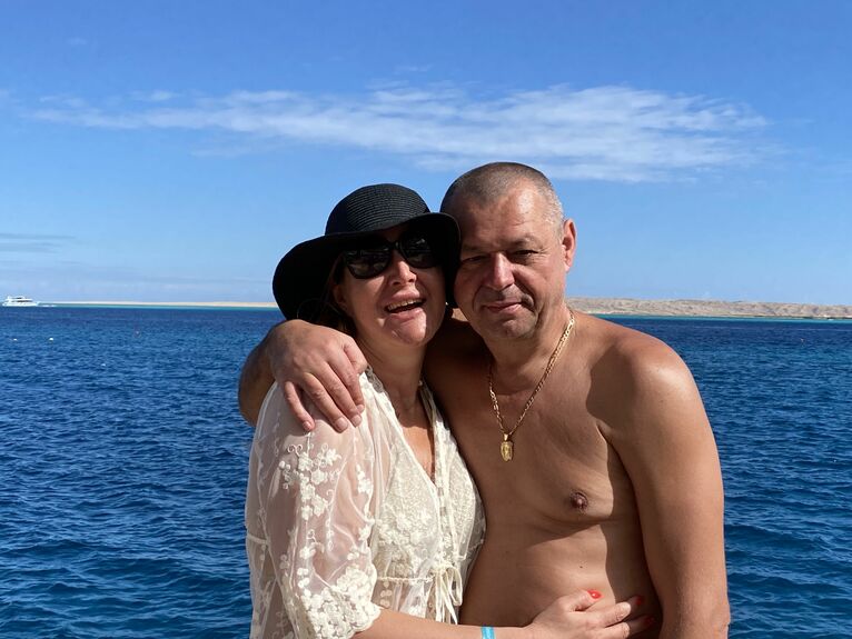 Anna Nowicka i Marek Szerszeń - uciekli na chwilę od zimy do Egiptu.