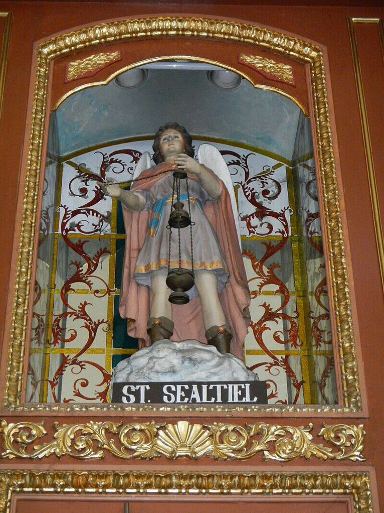 Rzeźba Sealtiela w kościele San Miguel w Manili na FIlipinach/ wikipedia domena publiczna