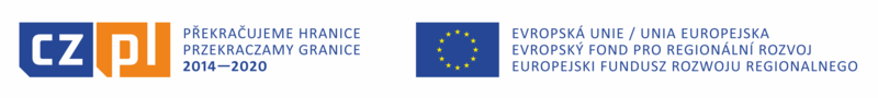 Zdjęcie przedstawia trzy logotypy: po lewej napis CZ PL z grafiką symbolizującą połączenie, po środku tekst Przekraczamy granice 2014-2020, po prawej flaga UE i napis Europejski Fundusz Rozwoju Regionalnego.