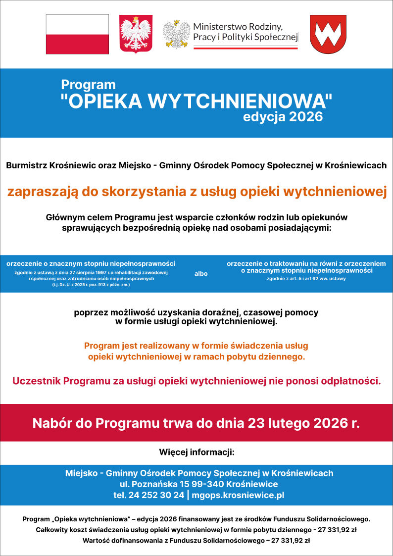Plakat informacyjny - informacje w treści artykułu