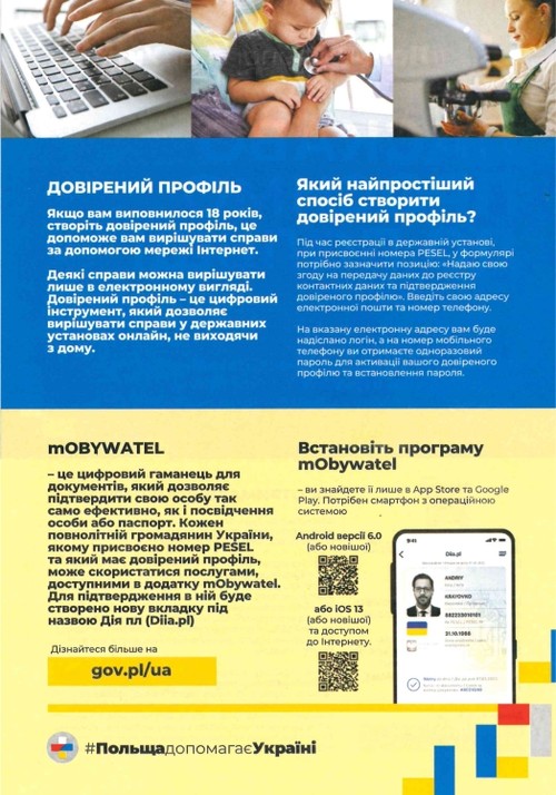 Ulotka w języku ukraińskim