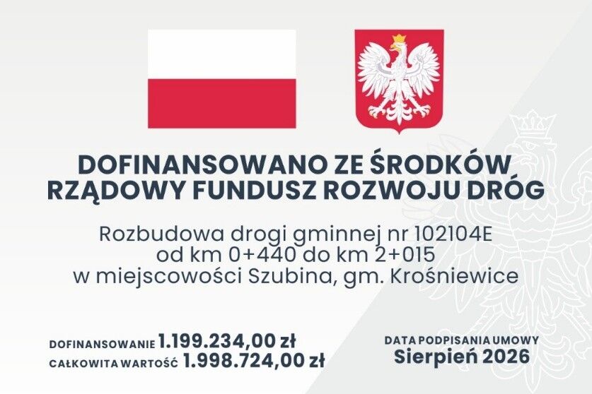 Tablica informacyjna - informacje załączono.