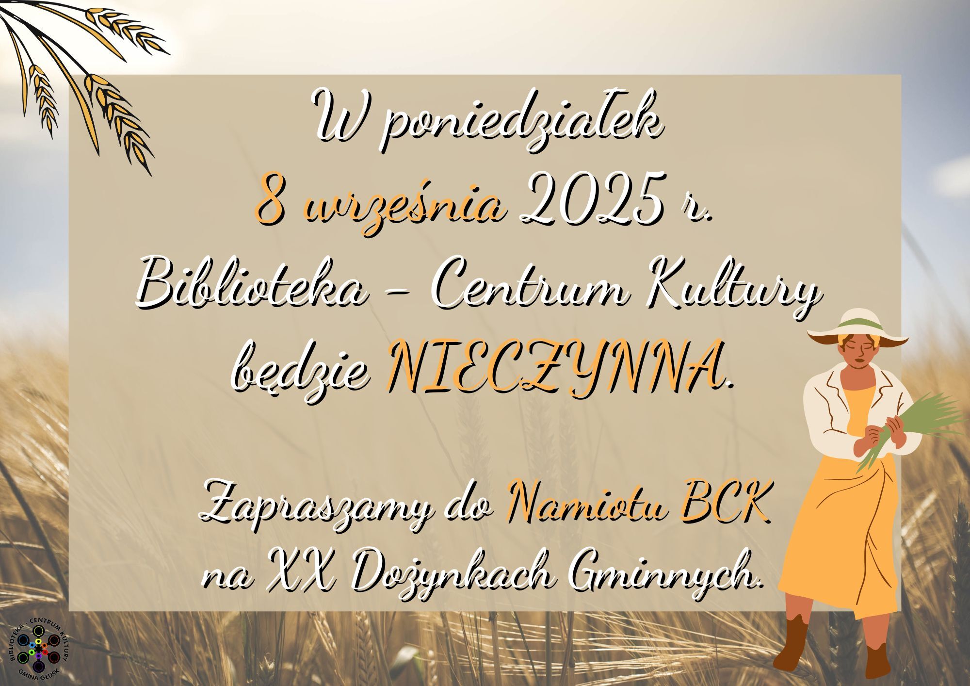 Informacja o zamknięciu BCK 8 września.