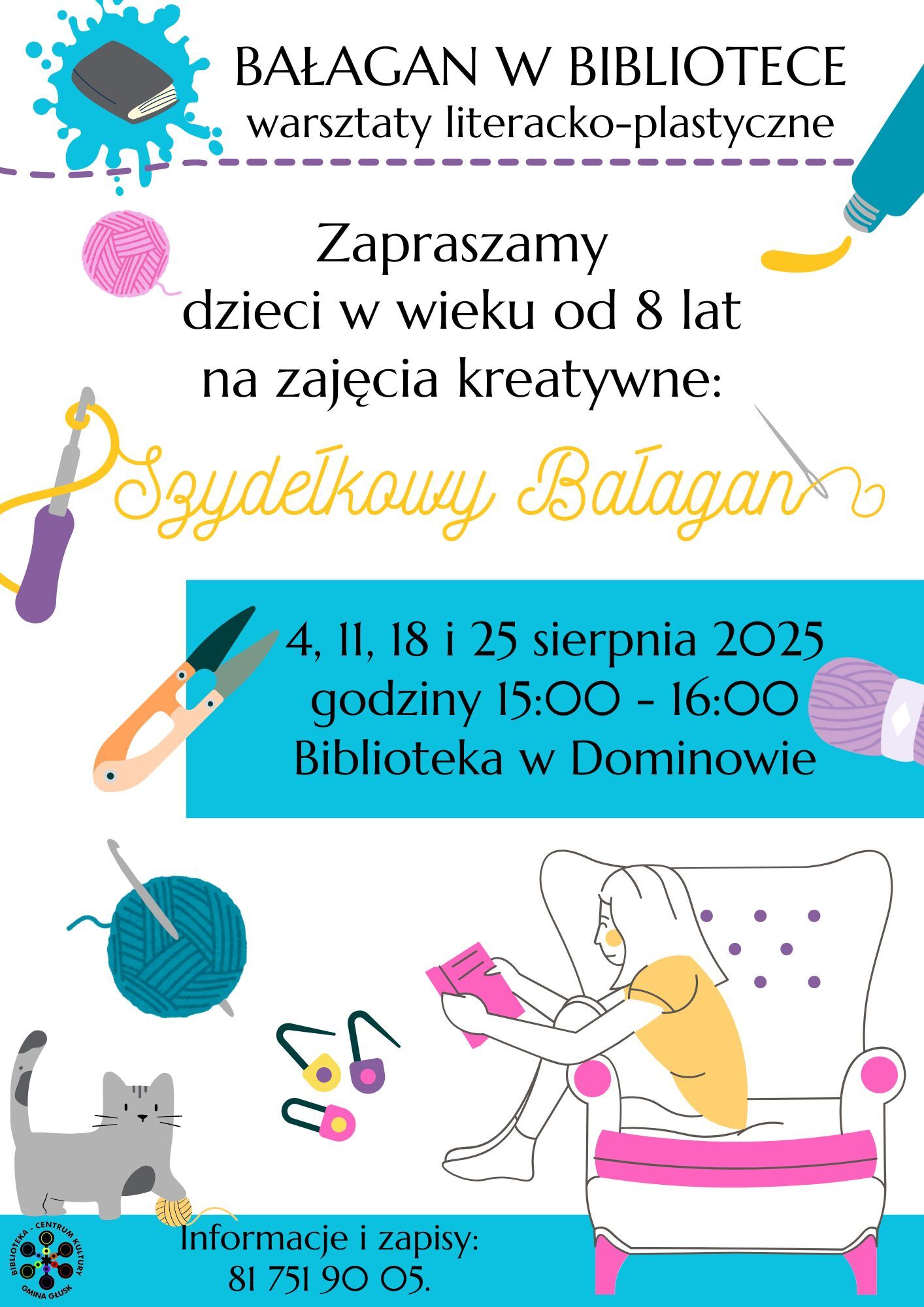 Informacja o zajęciach szydełkowania dla dzieci.