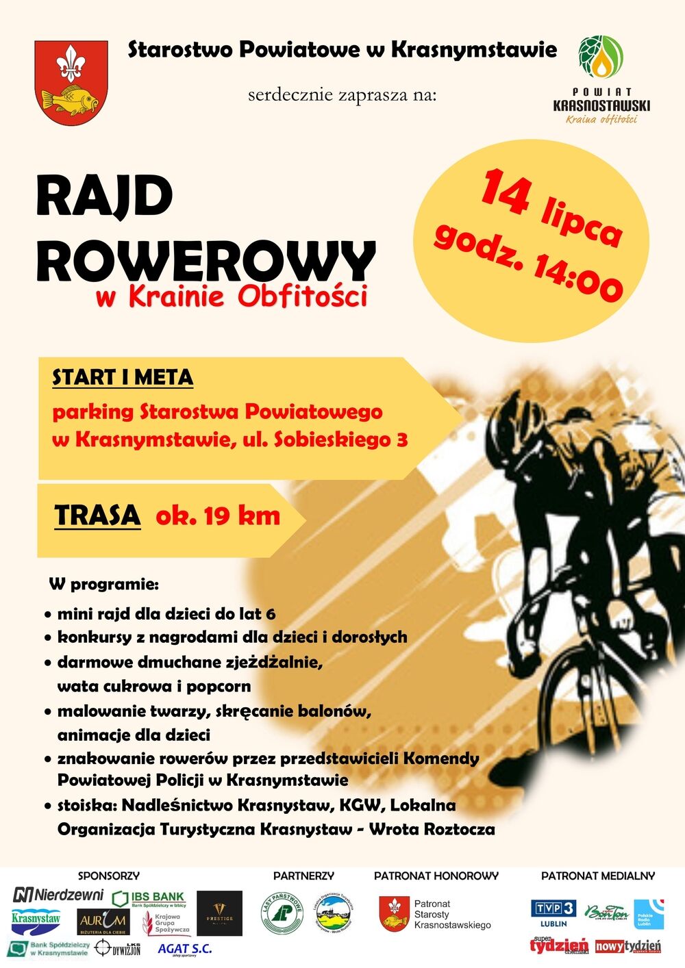 Rajd rowerowy - plakat