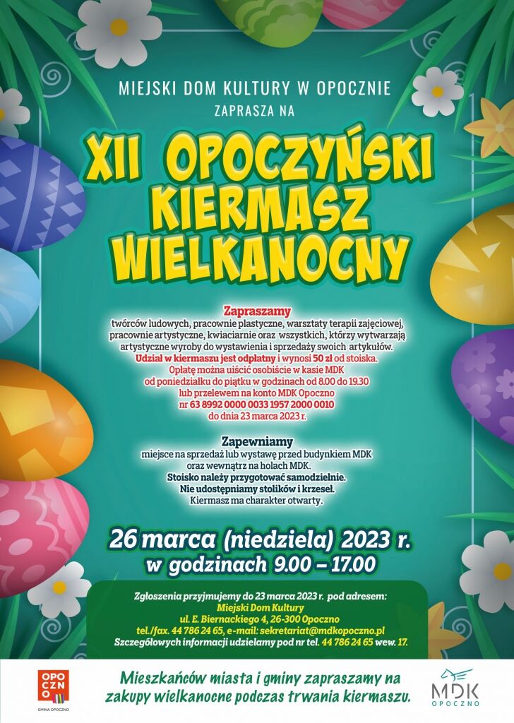 plakat XII Opoczyński Kiermasz Wielkanocny