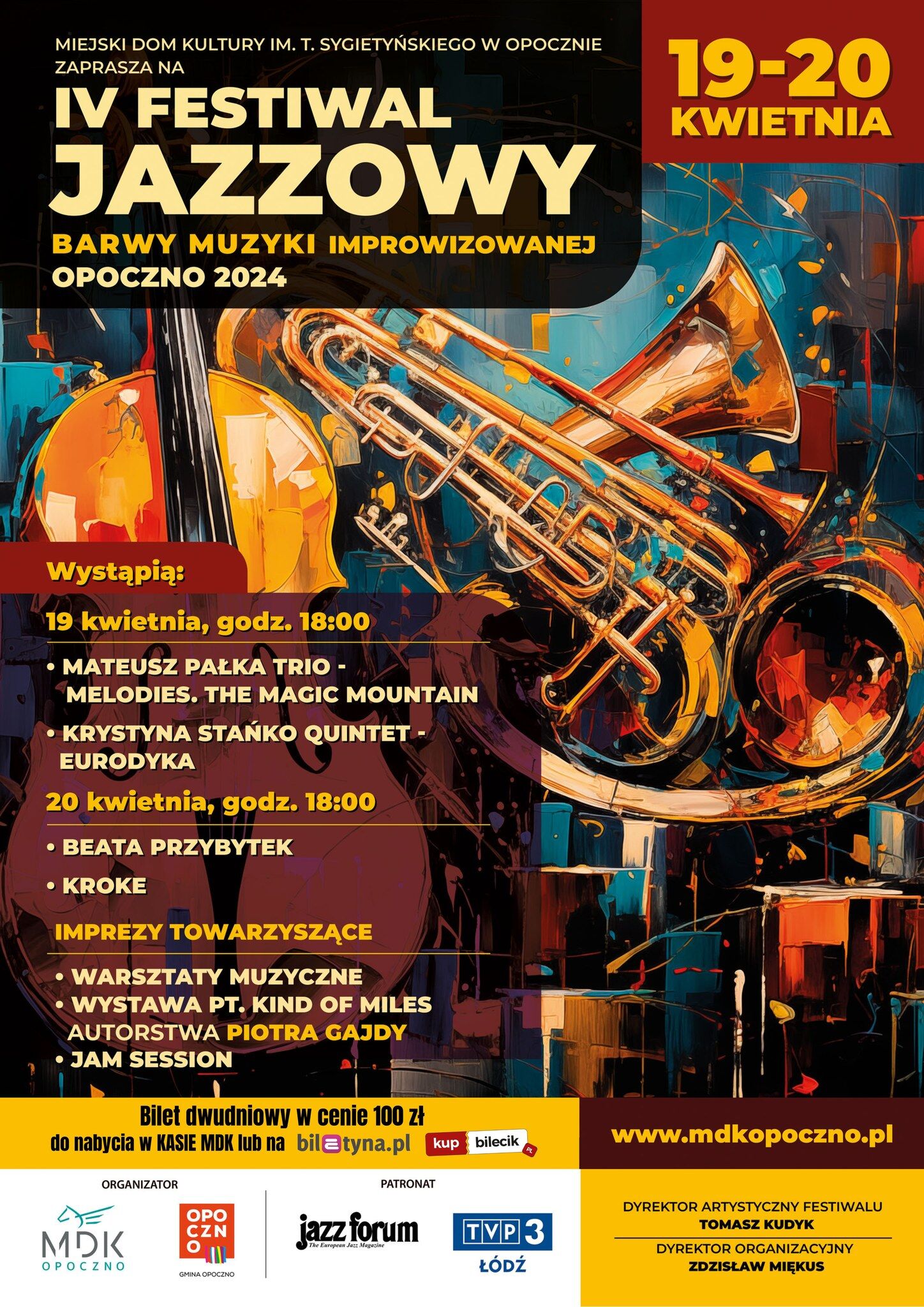 plakat promujący  IV Festiwal Jazzowy „Barwy Muzyki Improwizowanej - Opoczno 2024”