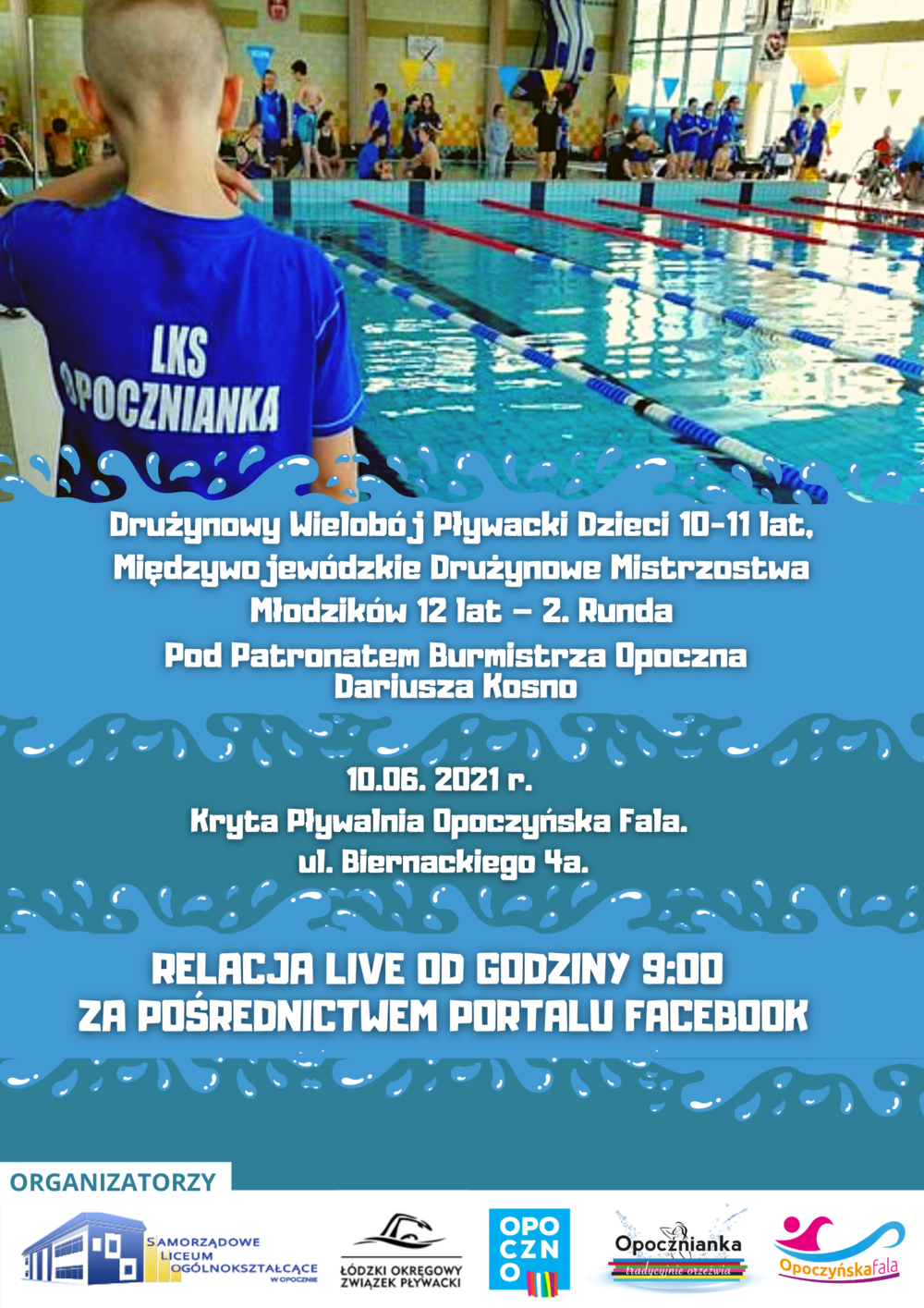 plakat zawody pływackie