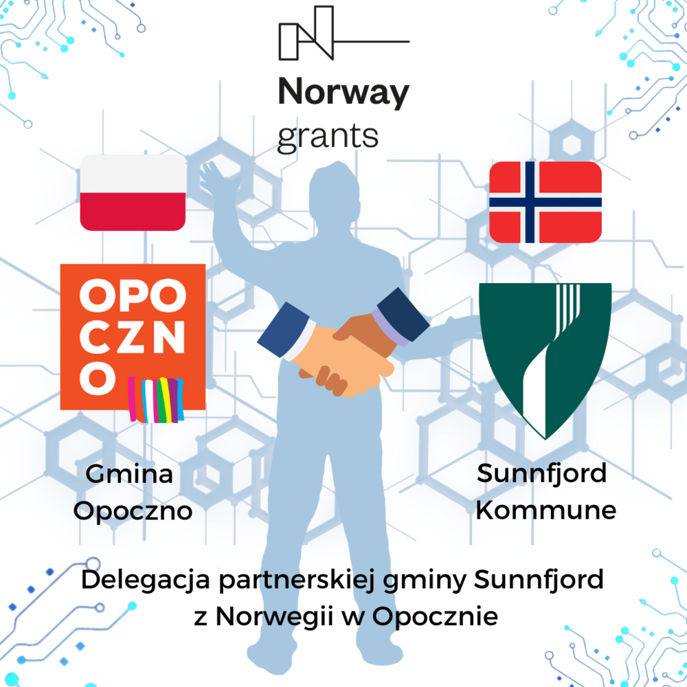 W związku ze współpracą, wynikającą z podpisanej umowy o partnerstwie między Gminą Opoczno a norweską gminą Sunnfjord, w dniach 10-13.02.2023 r., będziemy gościć delegację z Norwegii. Tematem przewodnim wizyty będzie: „Budowanie tożsamości lokalnej i promocja Opoczna i kultury regionu opoczyńskiego”. Gmina Opoczno chce czerpać dobre wzorce od naszych norweskich partnerów, chcemy inspirować się najlepszymi rozwiązaniami, które w Norwegii przynoszą efekty.