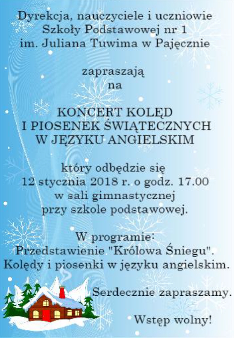 Koncert kolęd i piosenek świątecznych w języku angielskim