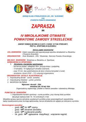 IV Mikołajkowe Otwarte  Powiatowe Zawody Strzeleckie 