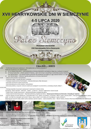 Program XVII Henrykowskich Dni w Siemczynie - 4-5 lipca 2020 r.