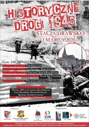 Historyczne drogi 1945 - stacja Drawsko Pom.