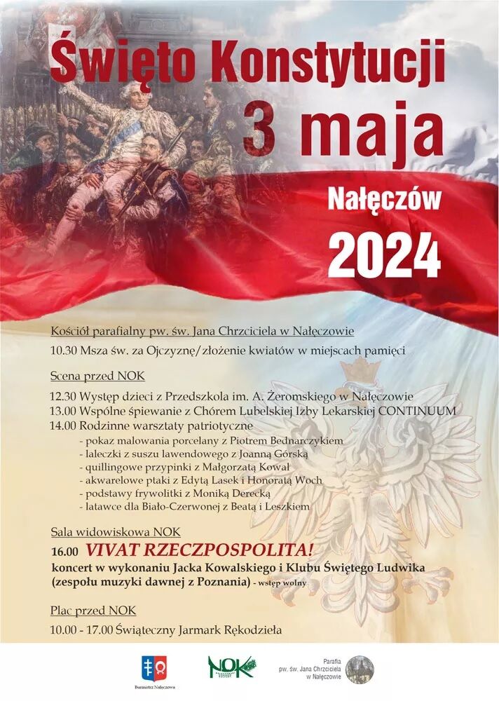Uroczystości patriotyczne z okazji Święta Narodowego 3 Maja miasto Nałęczów