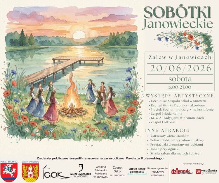 Plakat promujący Sob&oacute;tki Janowieckie 2026.