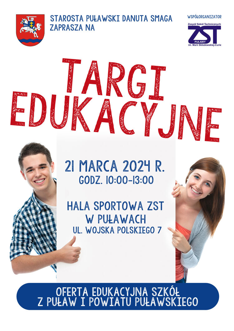 Targi edukacyjne - 21 marca w godz. 10:00-13:00 w Hali sportowej Zespołu Szkół Technicznych w Puławach