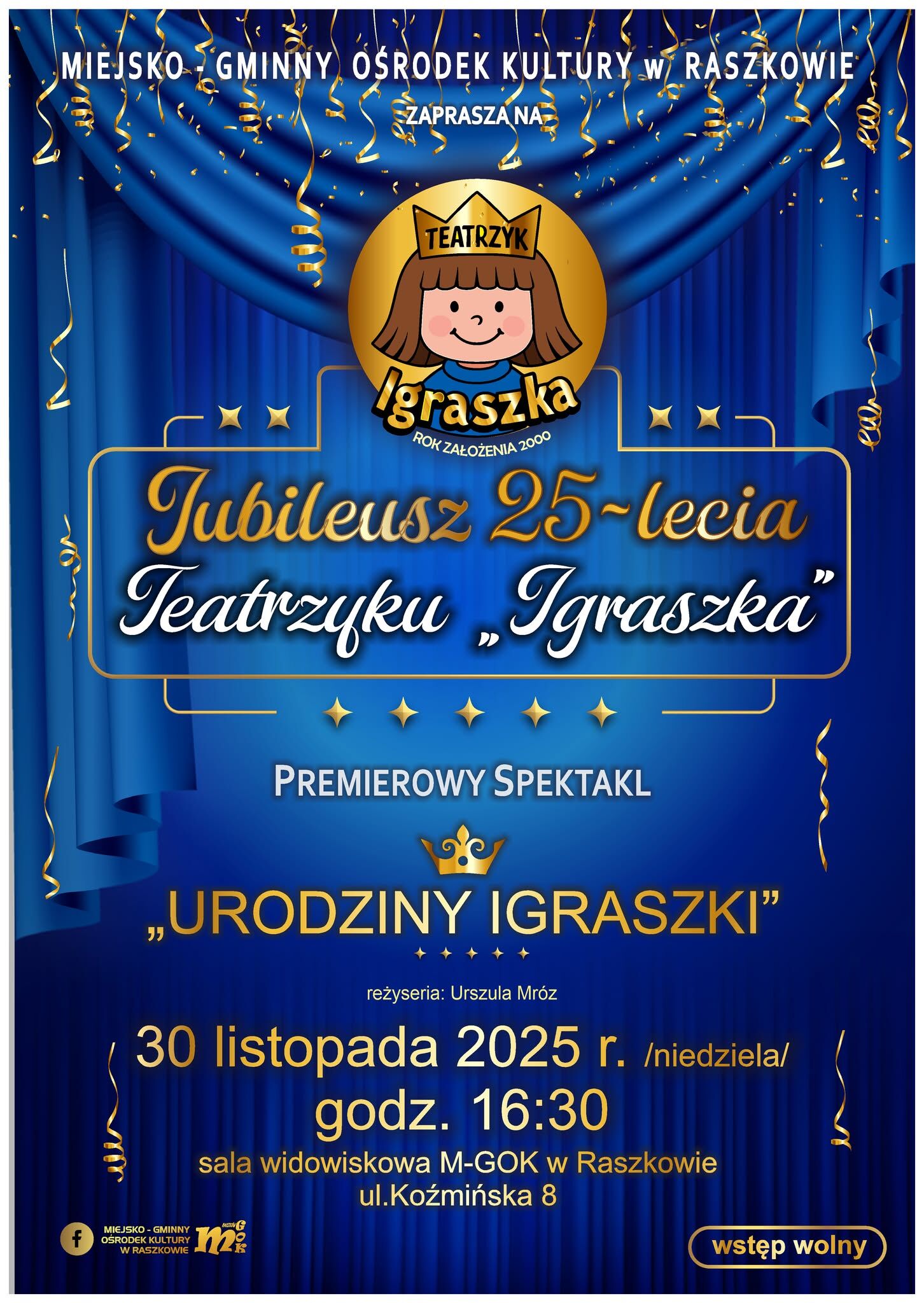 PLAKAT ZAPREASZAJĄCY NA SPEKTAKL