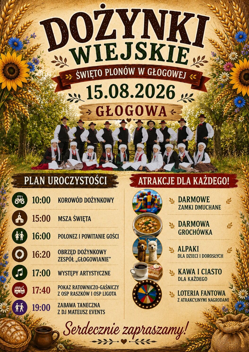 graficzna wersja zaproszenia na dożynki