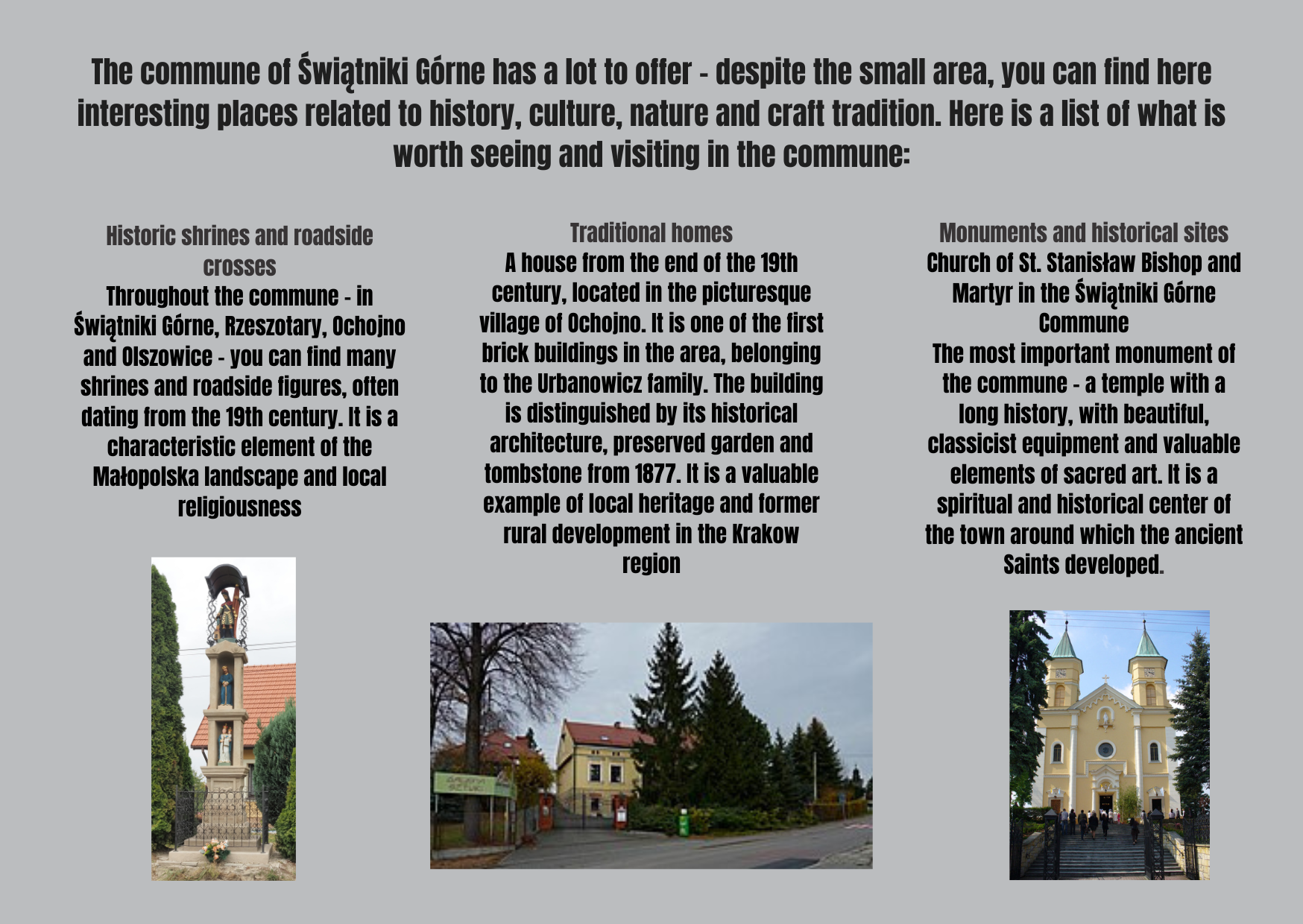 Opis atrakcji w gminie