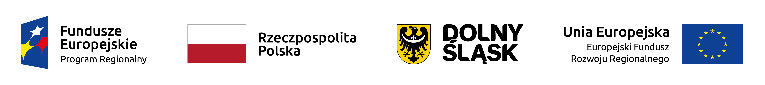 Logotypy unijne
DOLNY Śląsk Unia Europejska Fundusze Europejskie Program Regionalny Rzeczpospolita Polska Europejski Fundusz Rozwoju Regionalnego