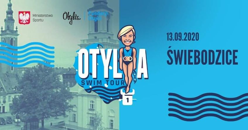 plakat promocyjny 
Ministerstwo Sportu 13.09.2020 OTYL A ŚWIEBODZICE SWIM TOUR