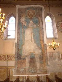 Fresk św. Krzysztofa w kościele św. Franciszka z Asyżu. Fot. Maciej Juszczyk