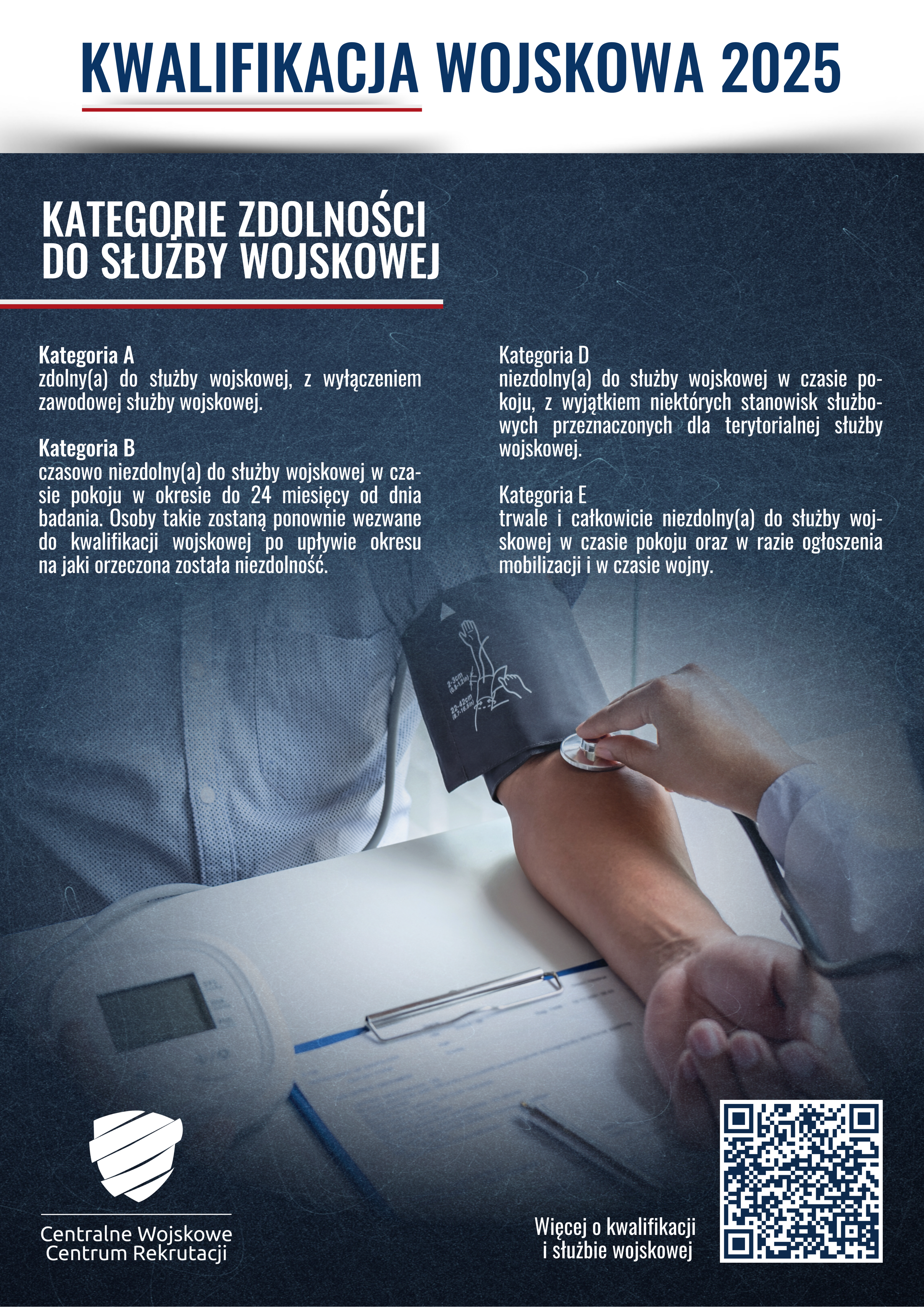 Plakat kwalifikacja wojskowa 2025 z informacjami